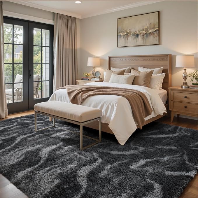 4x6 Ft Shag Rugs for Bedroom Living Room, Tie-Dyed Ultra Soft Fluffy Furry Area - Image 3