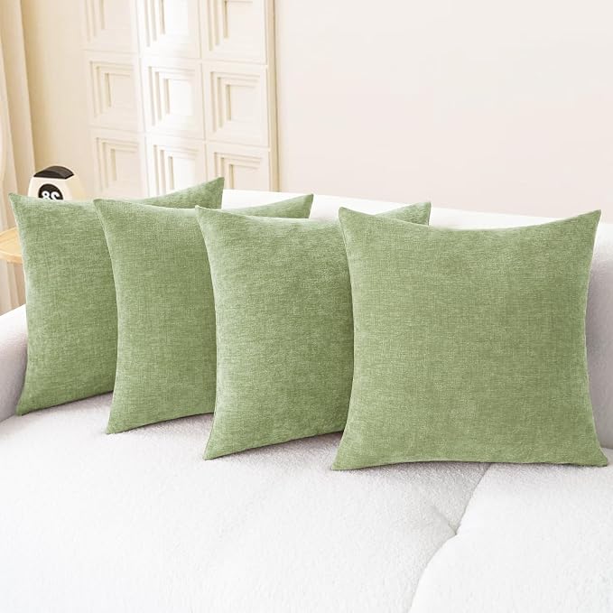 CaliTime Decorative Couch Throw Pillow Covers 18 X 18 Inches Sage Green | Pack by CaliTime