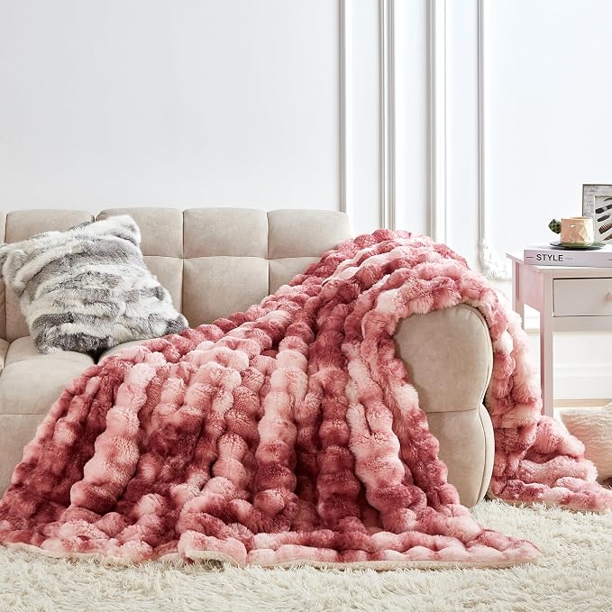50x60 Inches Ultra-Soft Fuzzy Faux Fur Plush Throw Blanket by Serenhom