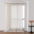 MYSKY HOME Country Curtains for Sliding Glass Door, Back Tab Semi Sheer Curtain by MYSKYHOME