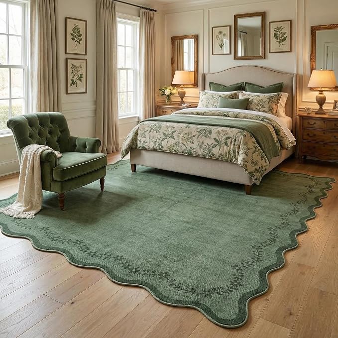 GarveeHome 6x9 Scalloped Area Rug Soft Washable Rug - Image 2