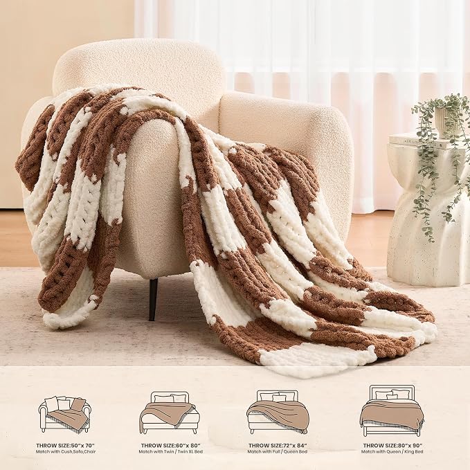 L'AGRATY Chunky Knit Throw Blanket - Image 5