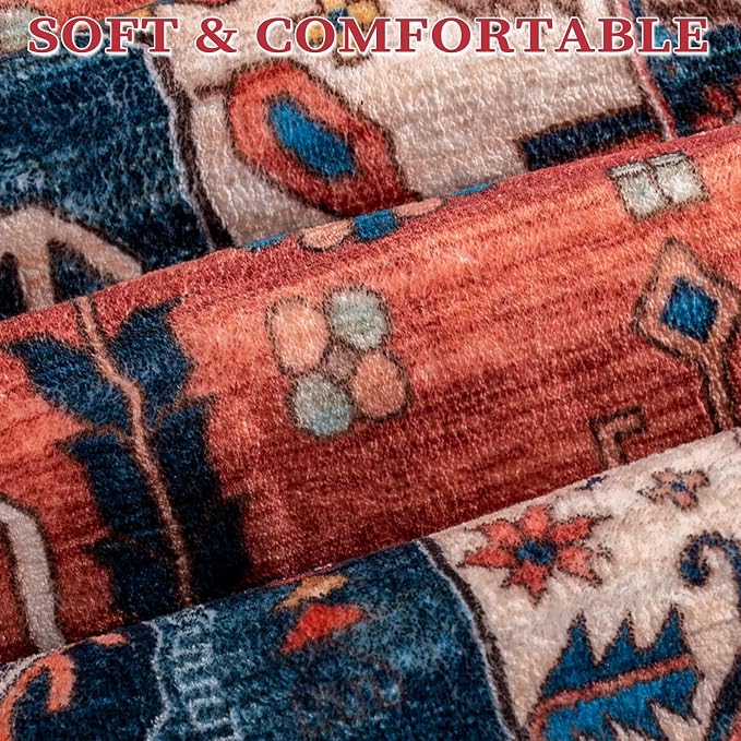 SERISSA 7x9 Washable Non Slip Boho Area Rug - Image 6