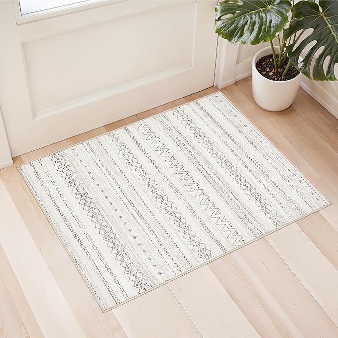 cotiled Washable 2x3 Entryway Rugs: Boho Moroccan Soft Small Rug | Solve Modern by COTILED