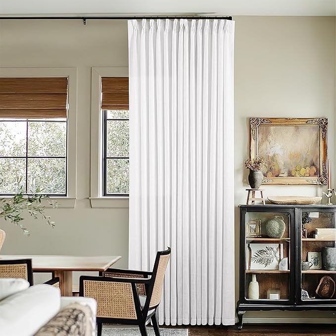 Snow White Pinch Pleated 105 Inch Curtains 2 Panels by Twodrapes