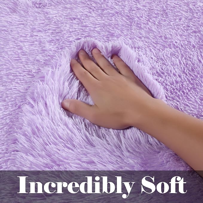 Light Purple Runner Rugs for Girls Bedroom Living Room, Fluffy 2x6 Area Rug | - Image 2