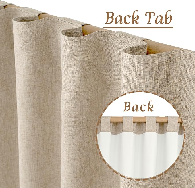 100% Blackout Linen Curtains 84 Inch - Image 6