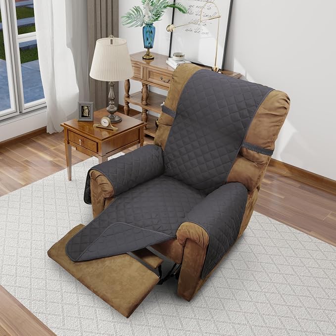 Reversible Chair Covers for Recliner Oversized, Dark Grey | Recliner Oversized by LuxshareHome
