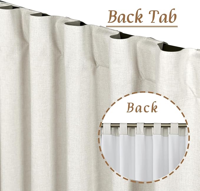 Natural 100% Blackout Linen Curtains 63 Inches - Image 6