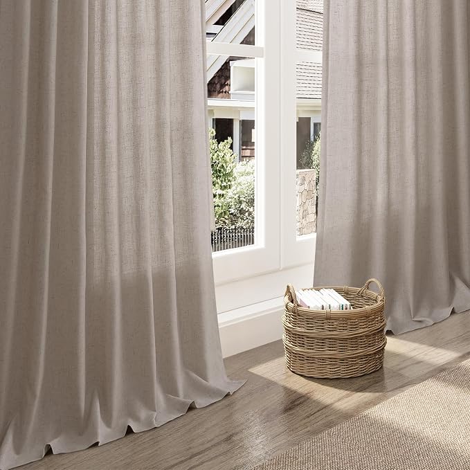 Stone Beige Linen Curtains 96 Inches Long - Image 5