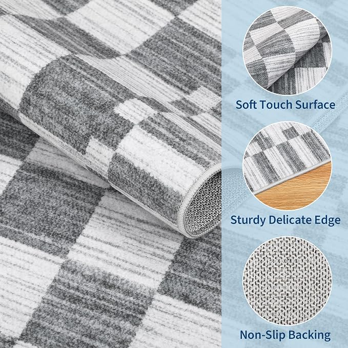 GarveeHome Checkered Rug 3x5 Area Rugs - Image 5