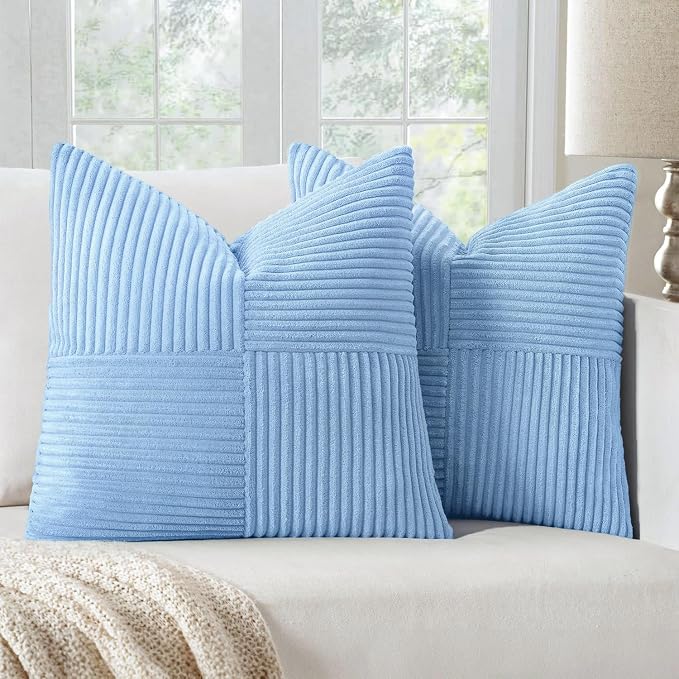 MIULEE Light Blue Decorative Throw Pillow Covers by MIULEE