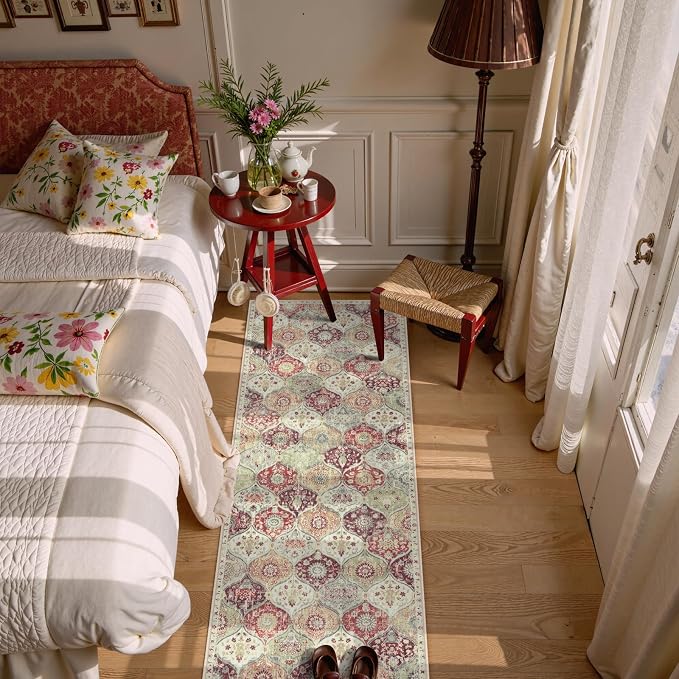Lahome Moroccan Hallway Runner, 2x6 Kitchen Runner Rug Non Skid Washable | - Image 3
