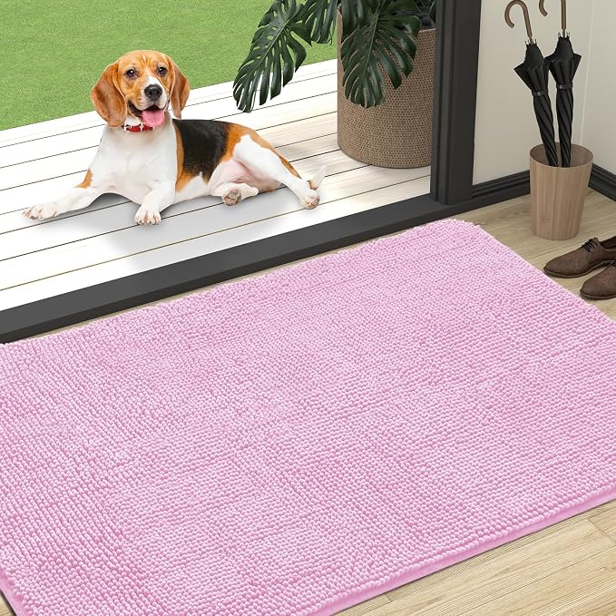 OLANLY Dog Door Mat for Muddy Paws 47x32, Super Absorbent Chenille Mud Mat | by OLANLY
