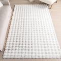 nuLOOM Jeni Off White Checkered Washable Area Rug, Oval 5' x 8' | Nuloom Jeni by nuLOOM