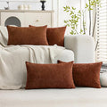 Set of 4 Soft Textured Decorative Throw Pillow Covers 12X20 Inch Cozy Farmhouse by Cozoomy