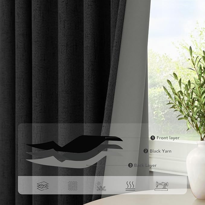 Black Out Curtains 45 Inch Long 2 Panels Burg - Image 6