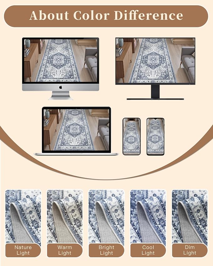 Madane Washable Runner Rugs 2x12 Long - Image 10