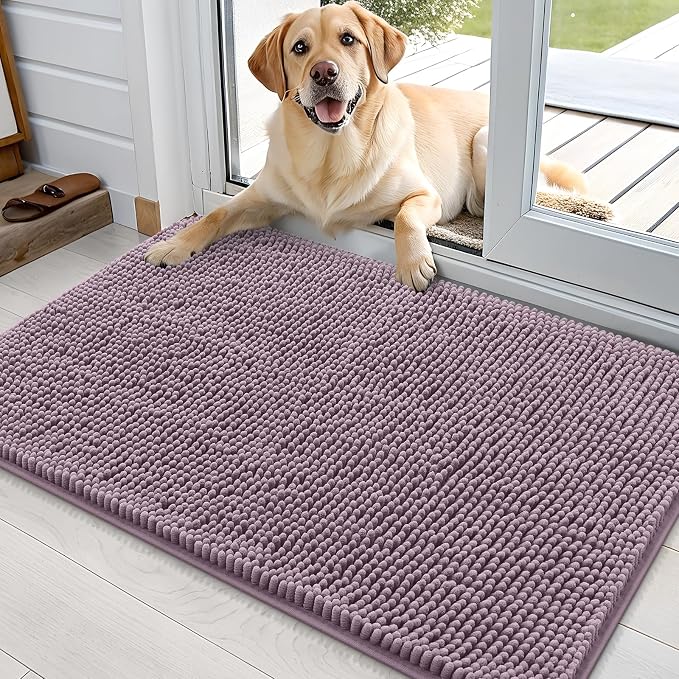 OLANLY Dog Door Mat for Muddy Paws 36x24, Super Absorbent Chenille Mud Mat | by OLANLY