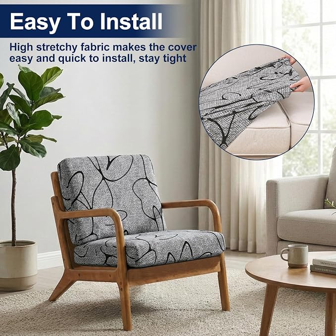 Smiry Waterproof Patio Cushion Covers, Stretch Outdoor Furniture Covers | Couch - Image 7