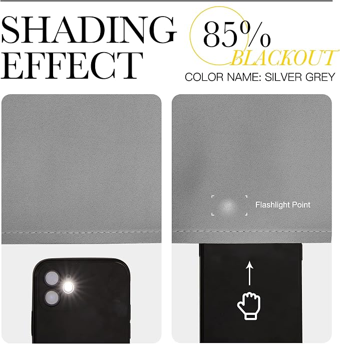 NICETOWN Silver Grey Blackout Curtains - Image 5