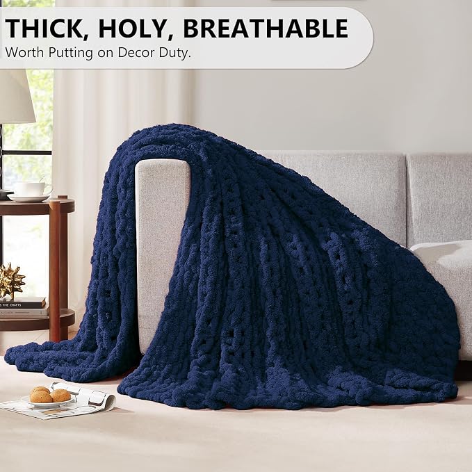 L'AGRATY Chunky Knit Throw Blanket - Image 5
