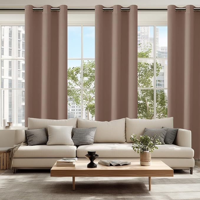 Blackout Curtains for Bedroom 42 x 84 Inch Long Cappuccino 2 Panels | Thermal - Image 6