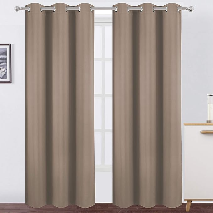 Cappuccino Thermal Blackout Curtains/42 x 84 Inch/Set of 2 Panels Room by Lemomo