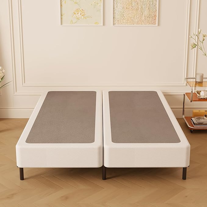 Split King Box Spring 5 Inch, Easy Assembly Bed Foundation, Heavy Duty Low Profile Metal Box Spring King with Fabric Cover, Noise Free