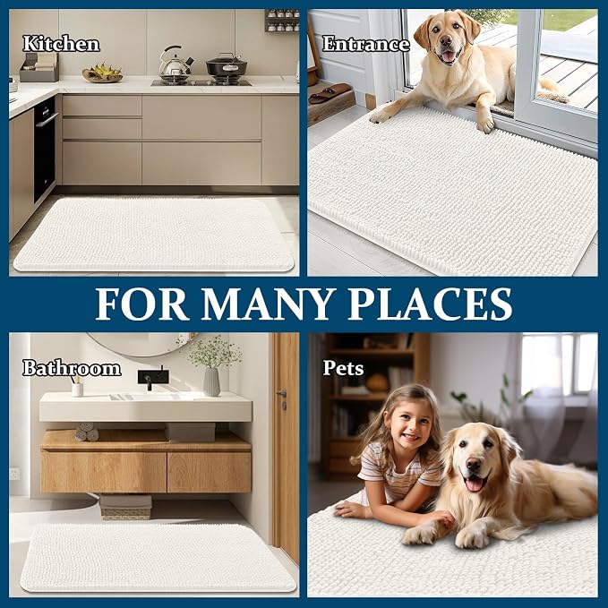 OLANLY Dog Door Mat for Muddy Paws 70x24, Super Absorbent Chenille Mud Mat | - Image 8