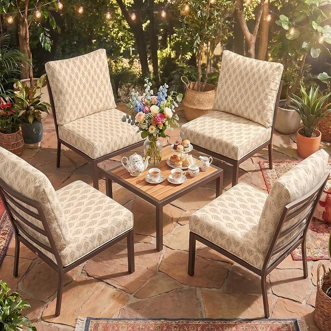 8Pcs Patio Cushion Covers Stretch Outdoor Furniture Protector Slipcovers | - Image 6