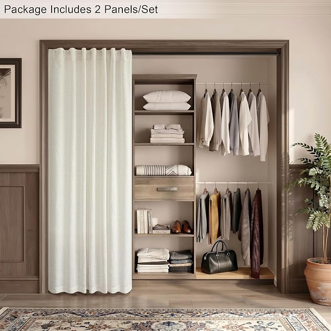 Pitalk Cream Curtains 80 Inch Length - Image 9
