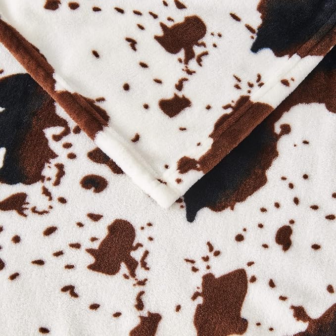 Edenleaf Flannel Cow Print Blanket 60"x80", Ultra Cozy Cow Throw Blanket - Image 7
