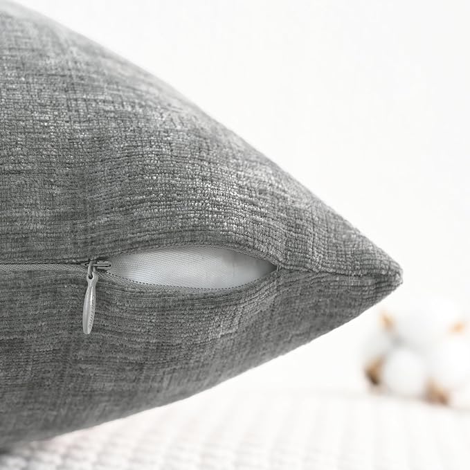 CaliTime Decorative Couch Throw Pillow Covers 26 X 16 Inches Medium Grey | Pack - Image 3