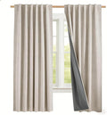 NICETOWN 100% Black Out Curtains 72 inch Long Linen Textured Set of 2 | Classic by NICETOWN