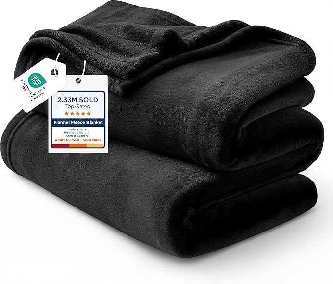 Bedsure GentleSoft Fleece Blanket California King Size Black by Unknown