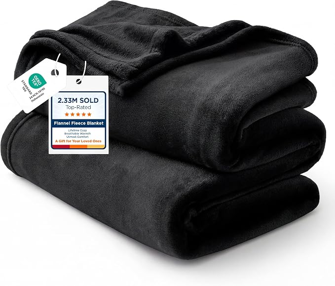 Bedsure GentleSoft Fleece Bed Blankets Full Size Black by Unknown