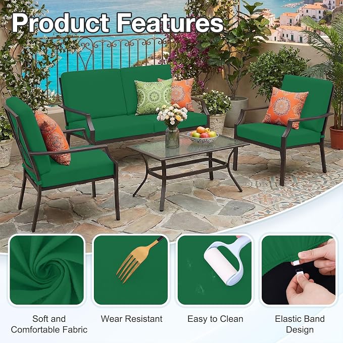 Waterproof Outdoor Cushion Covers, Stretch Patio Slipcovers | UV Resistant - Image 7