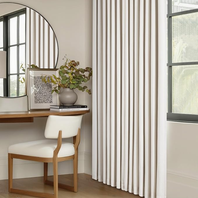 Natural Pinch Pleat 100% Blackout Linen 102 Inch Long Curtains 60 Inch Wide | 2 - Image 8