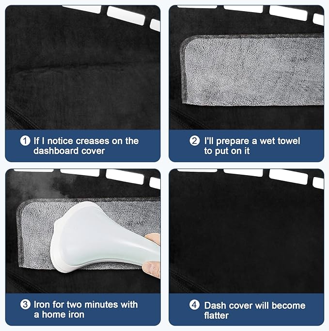 Dashboard Cover Mat Custom Fit for Hyundai Santa Cruz 2022 2023 2024 Dash Cover Nonslip Dash Mat Protector Sunshade No Glare Black (Not Fit 12.3-inch Screen) (2 pcs)