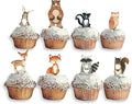 Forest Critters Painted Wooden Animal Cutout Shapes (Cupcake Topper (Set of 5))