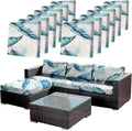 CALBODE 12Pcs Stretch Patio Cushion Covers Outdoor Couch Cover Replacement by CALBODE