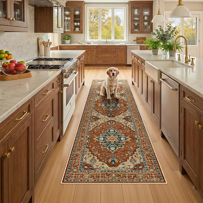 RELEANY Washable Area Rug, Runner 2'x8', Water Repellent, Pet Friendly by RELEANY