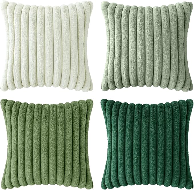 MIULEE Faux Fur Plush Decorative Throw Pillow Covers 20x20, Soft Modern Cozy - Image 8