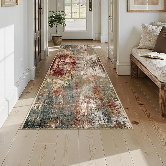 RELEANY Washable Runner 3'x9' Abstract Area Rug - Image 7