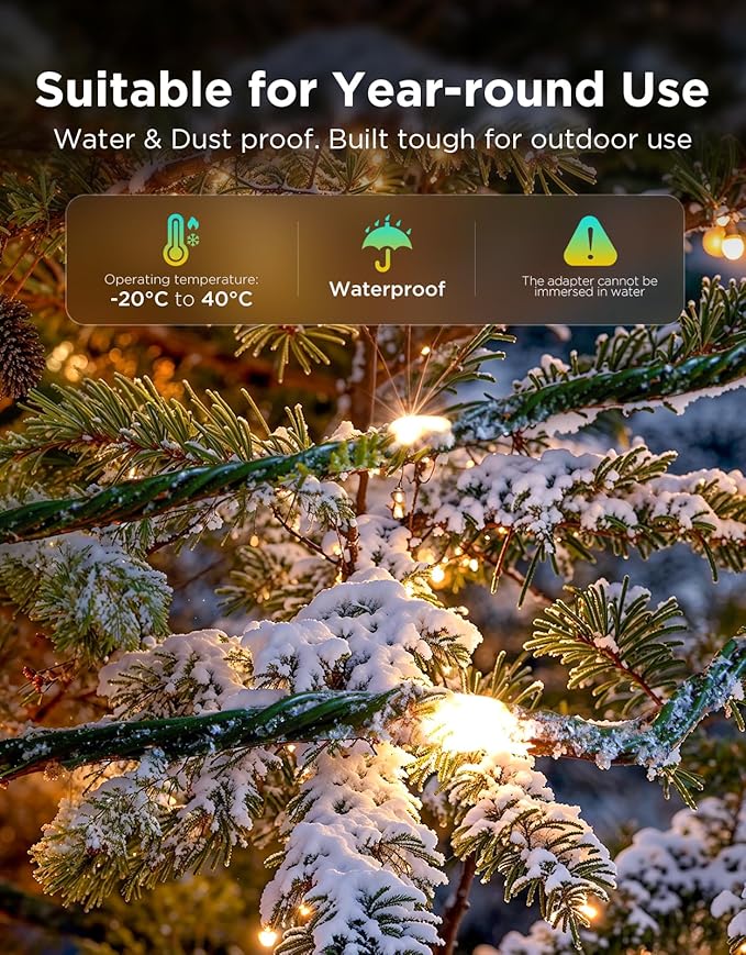 Govee Christmas Lights 2, RGBWIC 66FT 200LEDs Holiday String Lights with Shape Mapping Function, Smart LED Decoration for Indoor Outdoor Tree, 130+ Preset Scenes, Voice and APP Control, Green Wire