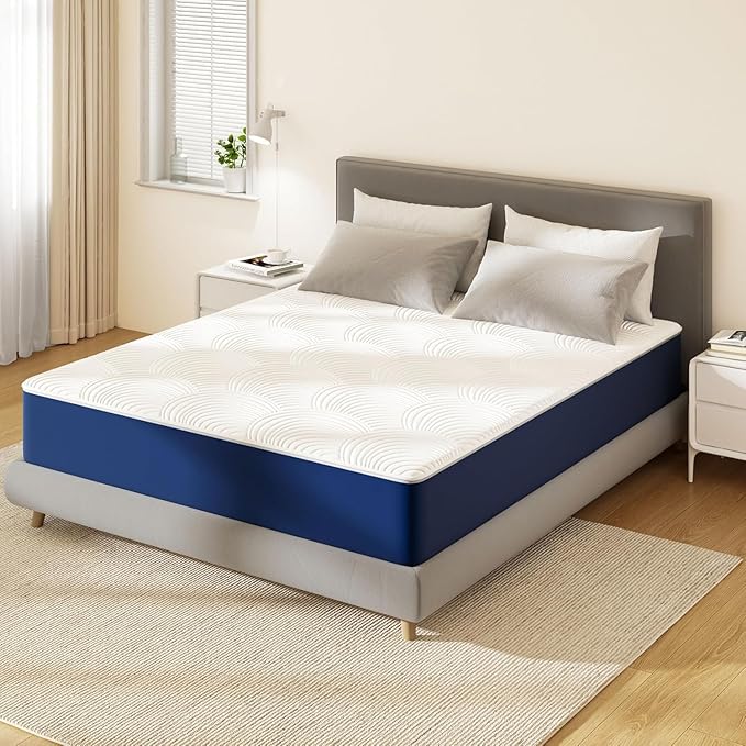 Swbvs Firm Queen Mattress, 10 Inch Cooling Memory Foam Queen Size Mattress with Removable Zippered Cover for Easy Cleaning, Pressure Relief & Firm Support