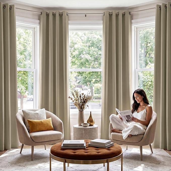 NICETOWN 100% Blackout Curtain Panels 84 inch Long - Image 3