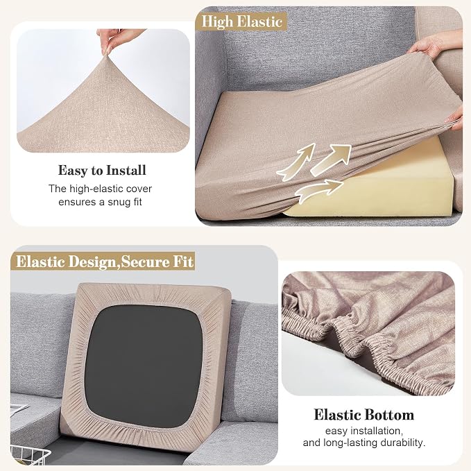 8Pcs Patio Cushion Covers Stretch Outdoor Furniture Protector Slipcovers | - Image 4