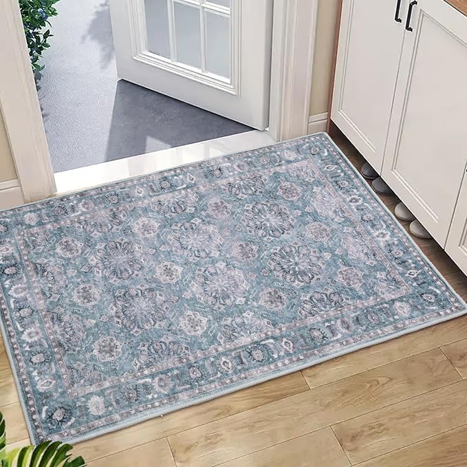 SERISSA 2x3 Washable Non Slip Floral Boho Small Area Rug by SERISSAHomeDecorCollection